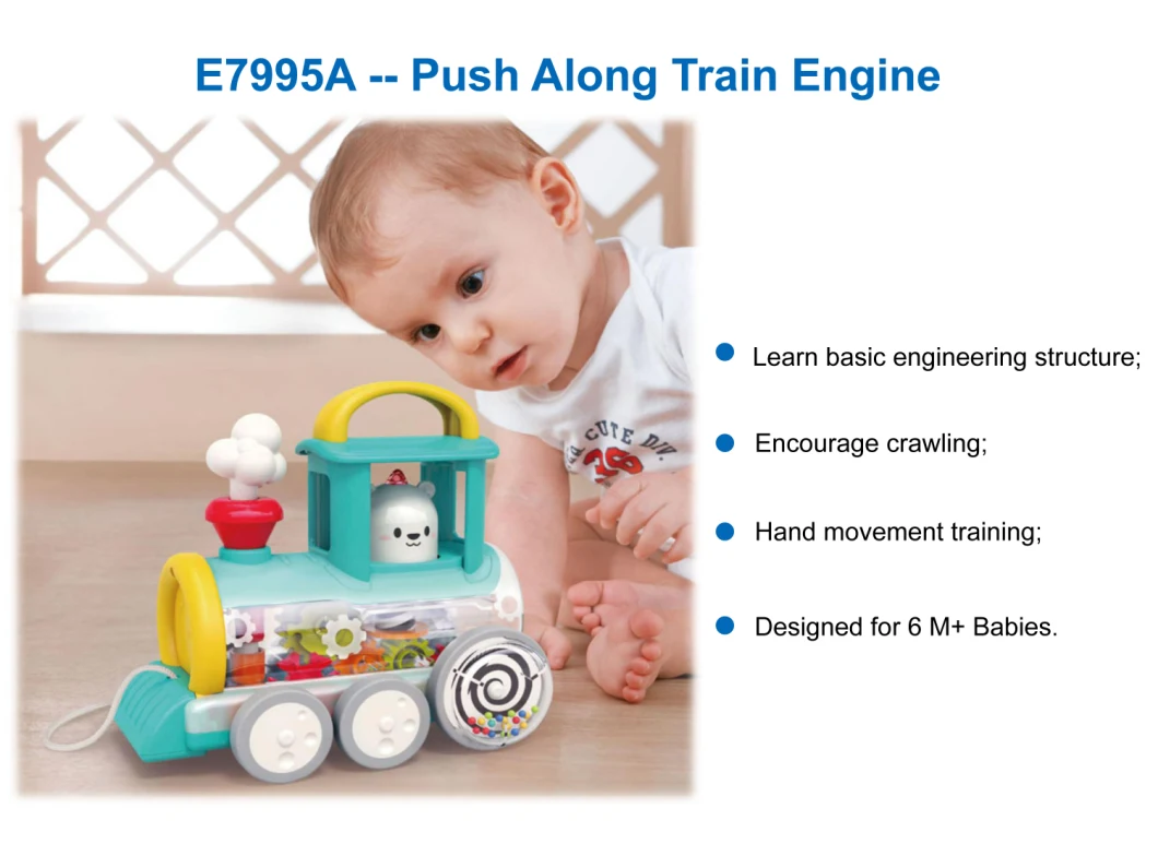 New Best Push Along Train Toy Car Electric Vehicle Baby Products Wholesale Small Toys for Baby Children Kids Educational Plastic Toys