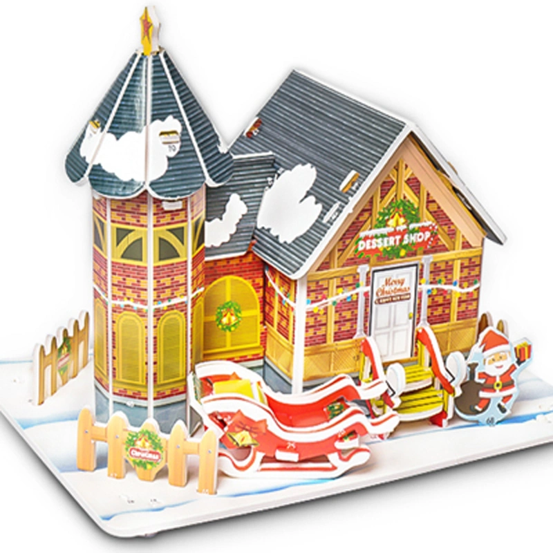 3D Stereo Puzzle Children′s Puzzle Toys DIY Handmade Paper House Model for Boys and Girls Aged 3-6-8 in Kindergartens