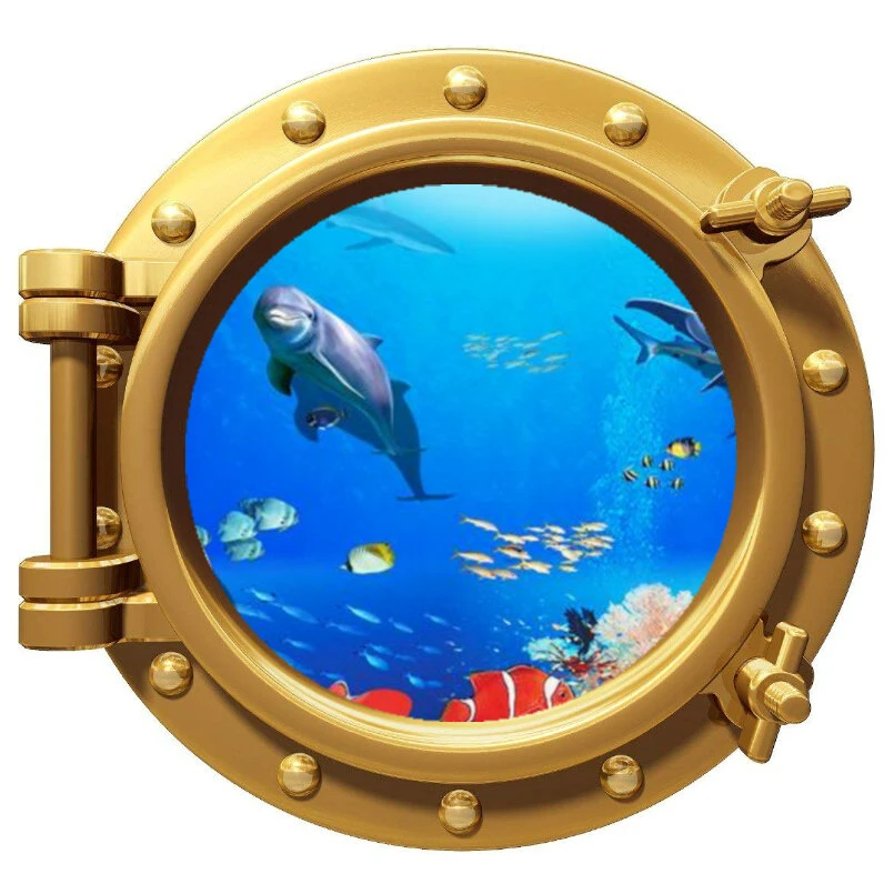 Custom 3D Wall Sticker Kids Room 3D Porthole Sticker