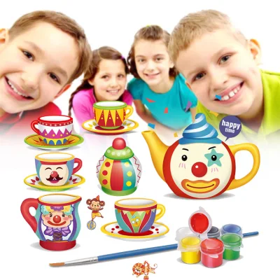 Andere Pretend Play Vorschulkinder DIY Malerei Keramik Teeservice Spielzeug